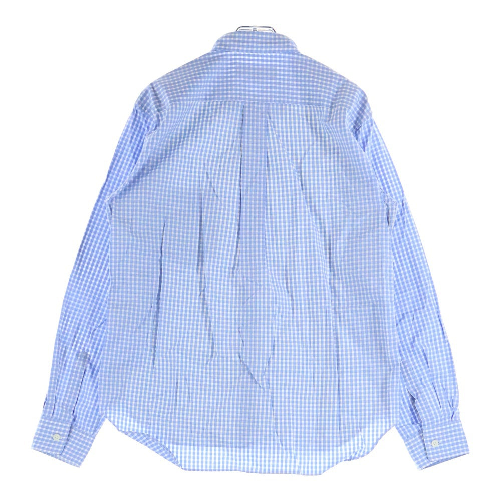 COMME des GARCONS HOMME DEUX(コムデギャルソン オムドゥ) 19AW AD2019 ドッキング ロングスリーブ ギンガムチェックシャツ ブルー/グレー DD-B030