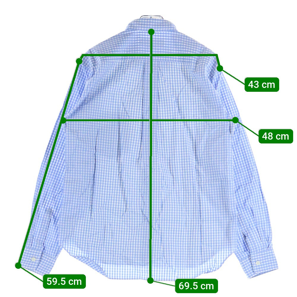 COMME des GARCONS HOMME DEUX(コムデギャルソン オムドゥ) 19AW AD2019 ドッキング ロングスリーブ ギンガムチェックシャツ ブルー/グレー DD-B030