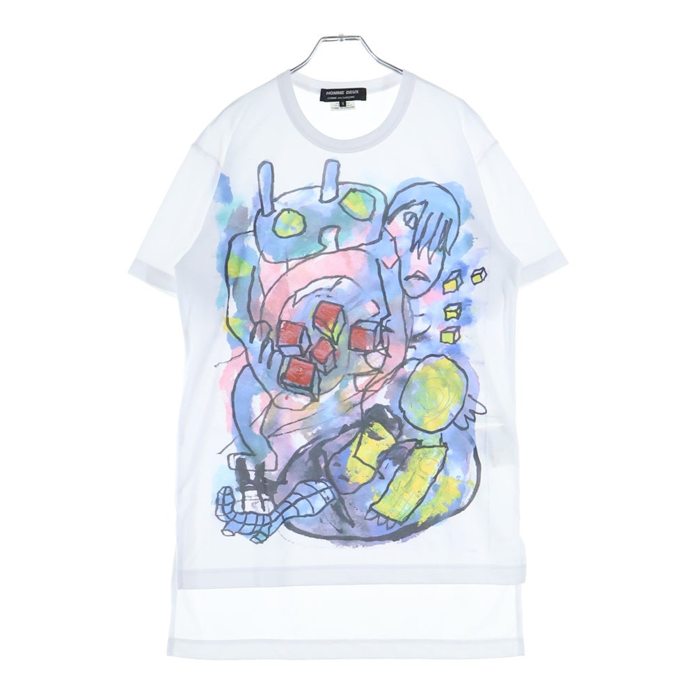COMME des GARCONS HOMME DEUX(コムデギャルソン オムドゥ) 22SS AD2021 RAMUNTCHO MATTA ラムンショー マッタ フロントプリント クルーネック半袖Tシャツ カットソー ホワイト DI-T006