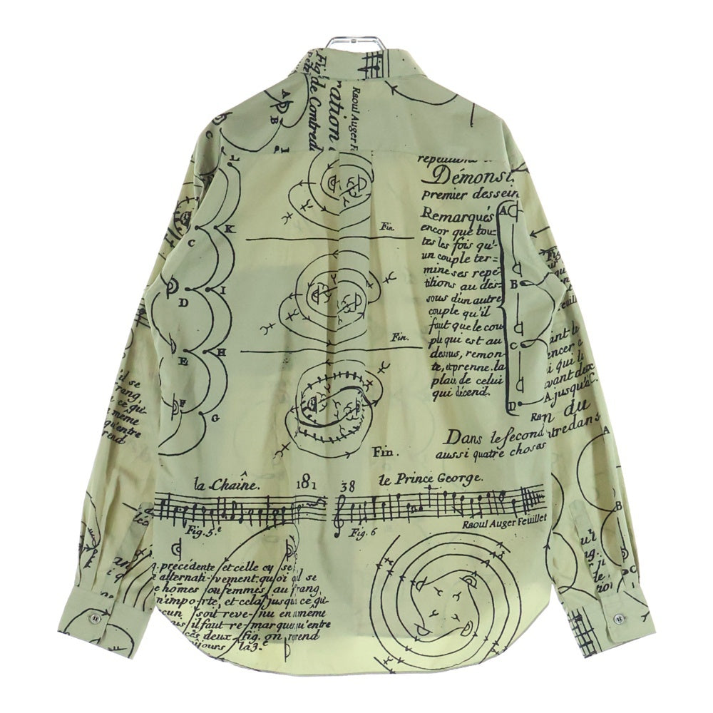 COMME des GARCONS HOMME DEUX(コムデギャルソン オムドゥ) 20SS AD2019 メッセージデザイン ロングスリーブ スタンドカラーシャツ カーキ DE-B058
