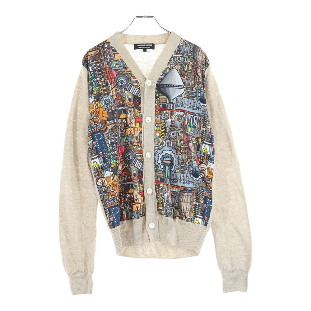 COMME des GARCONS HOMME DEUX(コムデギャルソン オムドゥ) 20SS AD2019 ポリ切り替え ロングスリーブ ニットカーディガン マルチカラー DE-N006