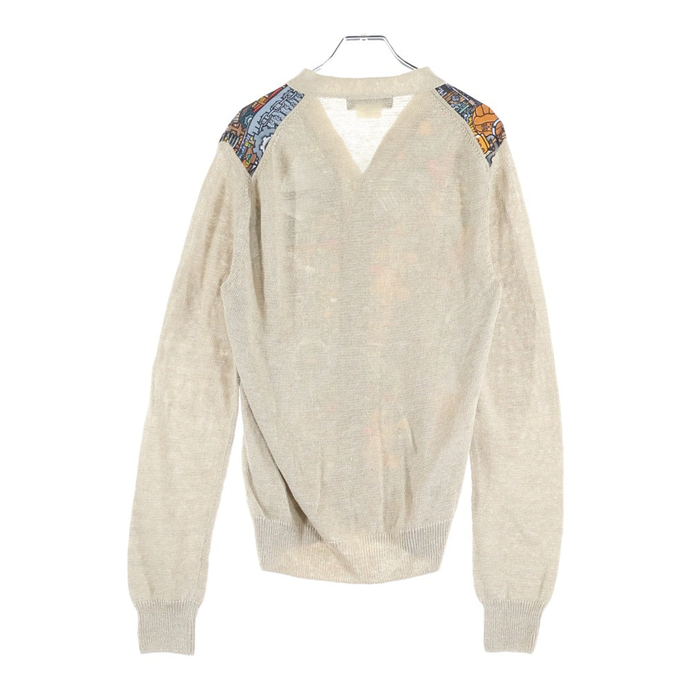 COMME des GARCONS HOMME DEUX(コムデギャルソン オムドゥ) 20SS AD2019 ポリ切り替え ロングスリーブ ニットカーディガン マルチカラー DE-N006