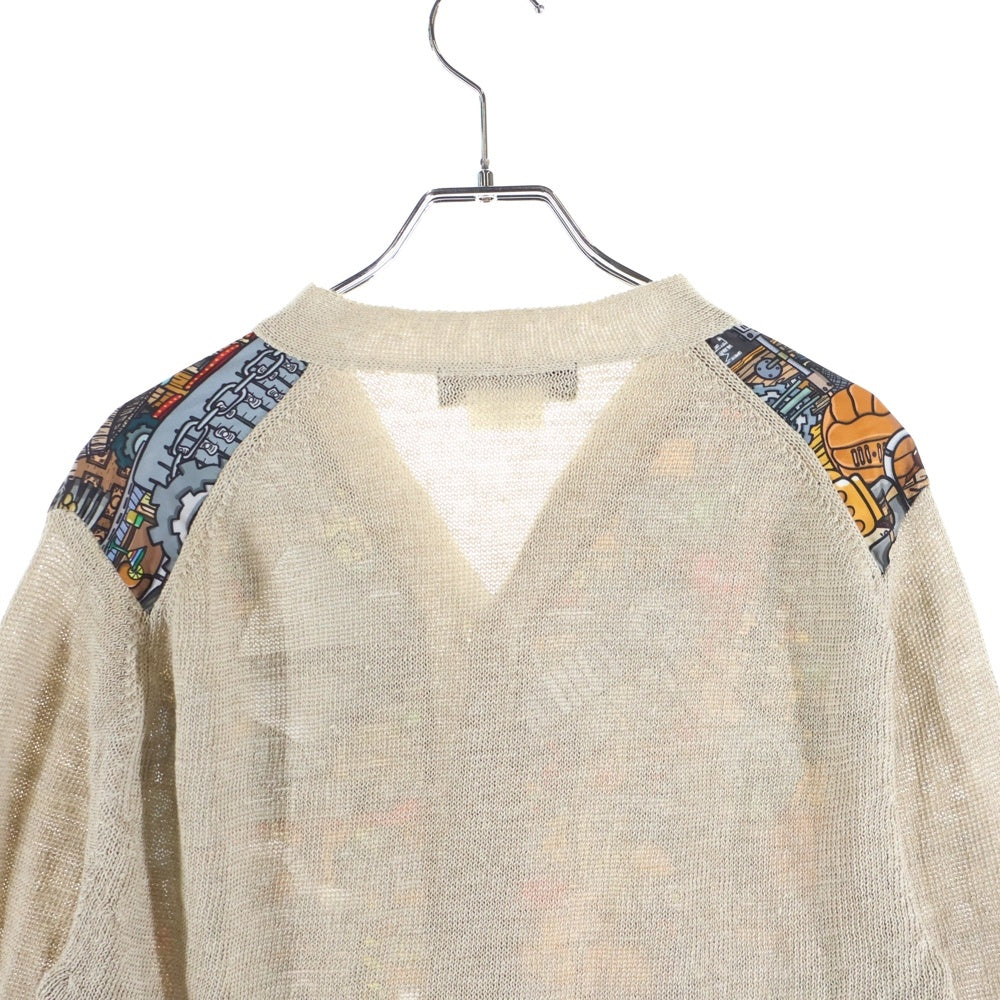 COMME des GARCONS HOMME DEUX(コムデギャルソン オムドゥ) 20SS AD2019 ポリ切り替え ロングスリーブ ニットカーディガン マルチカラー DE-N006