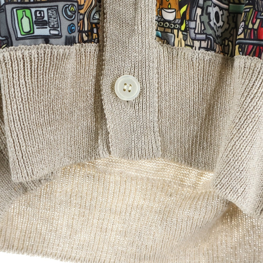 COMME des GARCONS HOMME DEUX(コムデギャルソン オムドゥ) 20SS AD2019 ポリ切り替え ロングスリーブ ニットカーディガン マルチカラー DE-N006