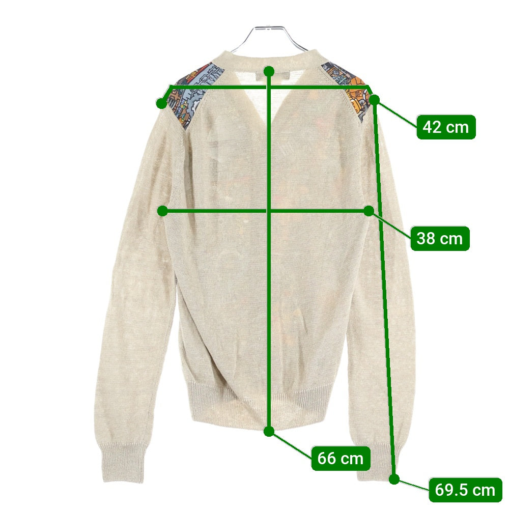 COMME des GARCONS HOMME DEUX(コムデギャルソン オムドゥ) 20SS AD2019 ポリ切り替え ロングスリーブ ニットカーディガン マルチカラー DE-N006