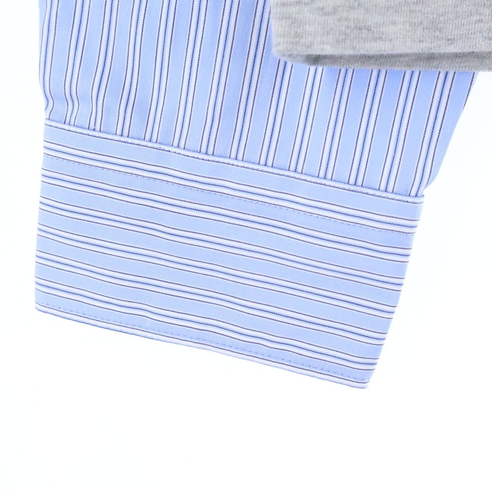 COMME des GARCONS HOMME DEUX(コムデギャルソン オムドゥ) 23AW AD2023 袖切り替え クルーネック長袖Tシャツ カットソー グレー/ブルー DL-T003