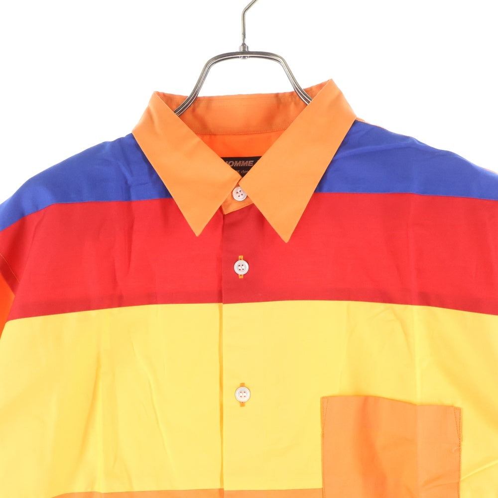 COMME des GARCONS HOMME DEUX(コムデギャルソン オムドゥ) 23SS AD2022 パッチワーク切替 半袖ボタンシャツ マルチカラー DK-B054