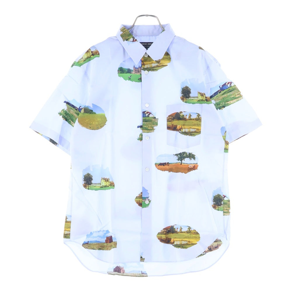 COMME des GARCONS HOMME DEUX(コムデギャルソン オムドゥ) 24SS AD2023 フォト総柄プリント 半袖ボタンシャツ ブルー DM-B039
