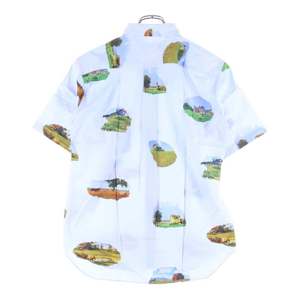 COMME des GARCONS HOMME DEUX(コムデギャルソン オムドゥ) 24SS AD2023 フォト総柄プリント 半袖ボタンシャツ ブルー DM-B039