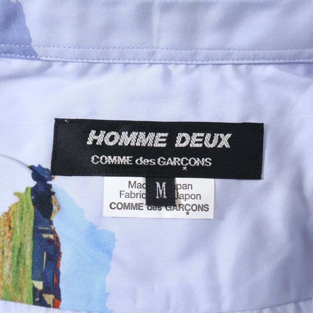 COMME des GARCONS HOMME DEUX(コムデギャルソン オムドゥ) 24SS AD2023 フォト総柄プリント 半袖ボタンシャツ ブルー DM-B039