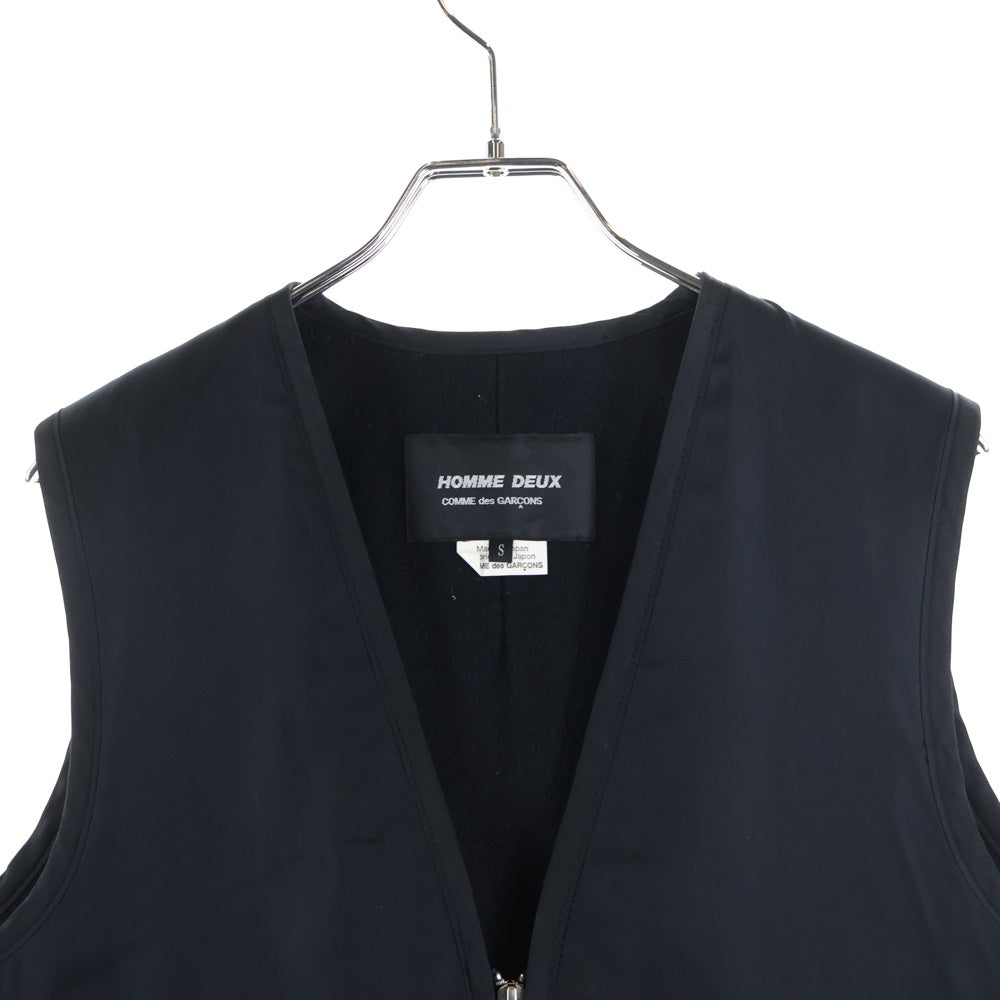COMME des GARCONS HOMME DEUX(コムデギャルソン オムドゥ) 18AW AD2018 ウール切り替え ジップアップナイロンベスト ブラック DB-C004