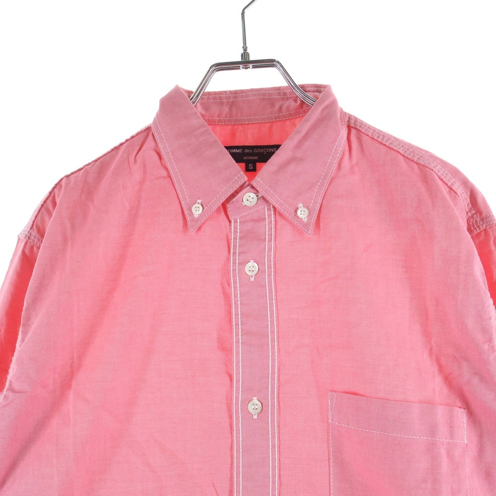 COMME des GARCONS HOMME(コムデギャルソンオム) 19SS AD2018 ステッチデザイン ロングスリーブ コットンシャツ ピンク HC-B004