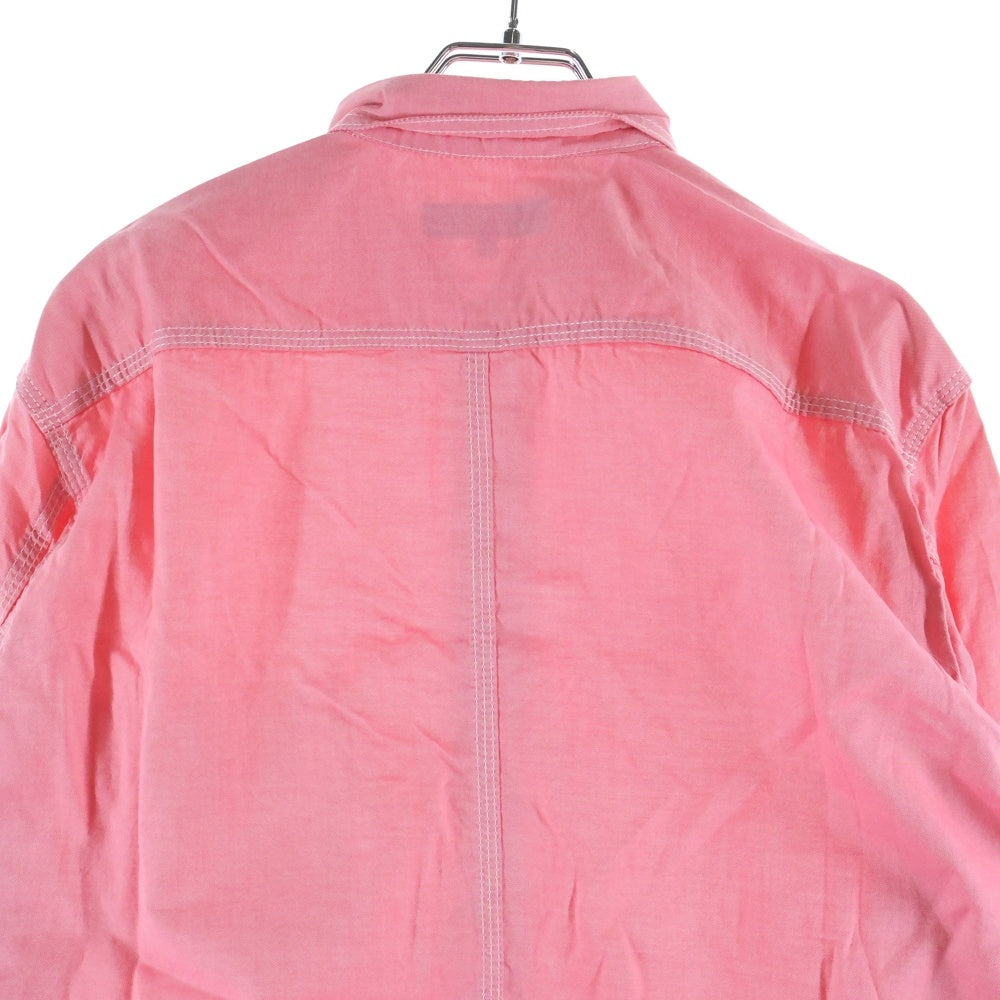 COMME des GARCONS HOMME(コムデギャルソンオム) 19SS AD2018 ステッチデザイン ロングスリーブ コットンシャツ ピンク HC-B004