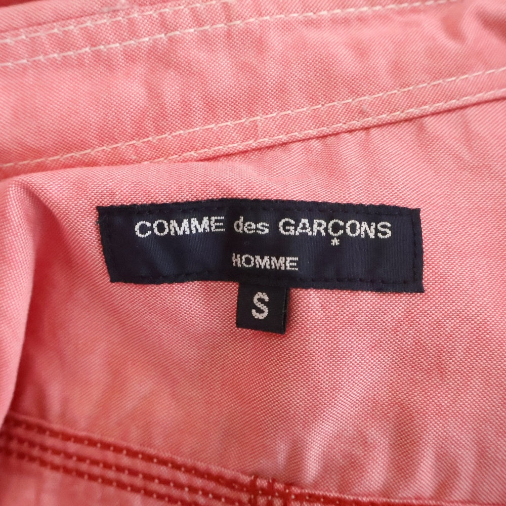 COMME des GARCONS HOMME(コムデギャルソンオム) 19SS AD2018 ステッチデザイン ロングスリーブ コットンシャツ ピンク HC-B004