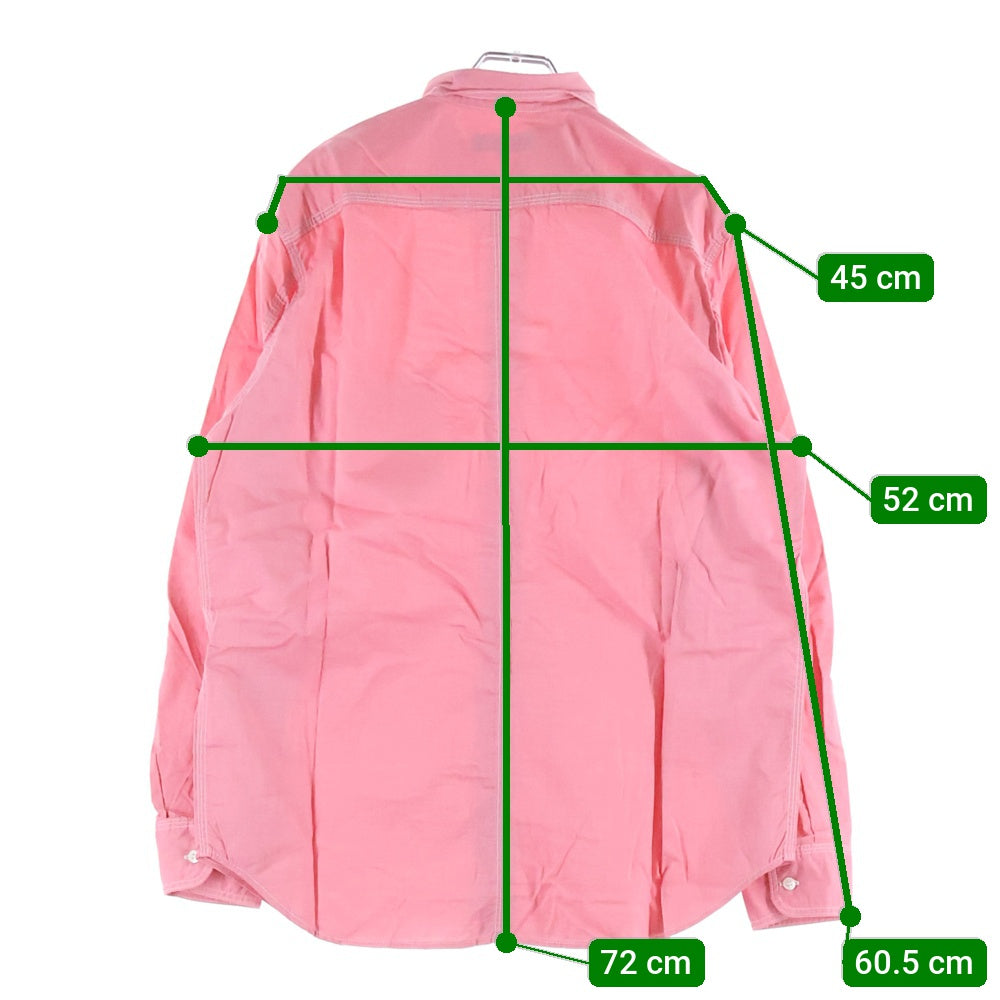 COMME des GARCONS HOMME(コムデギャルソンオム) 19SS AD2018 ステッチデザイン ロングスリーブ コットンシャツ ピンク HC-B004