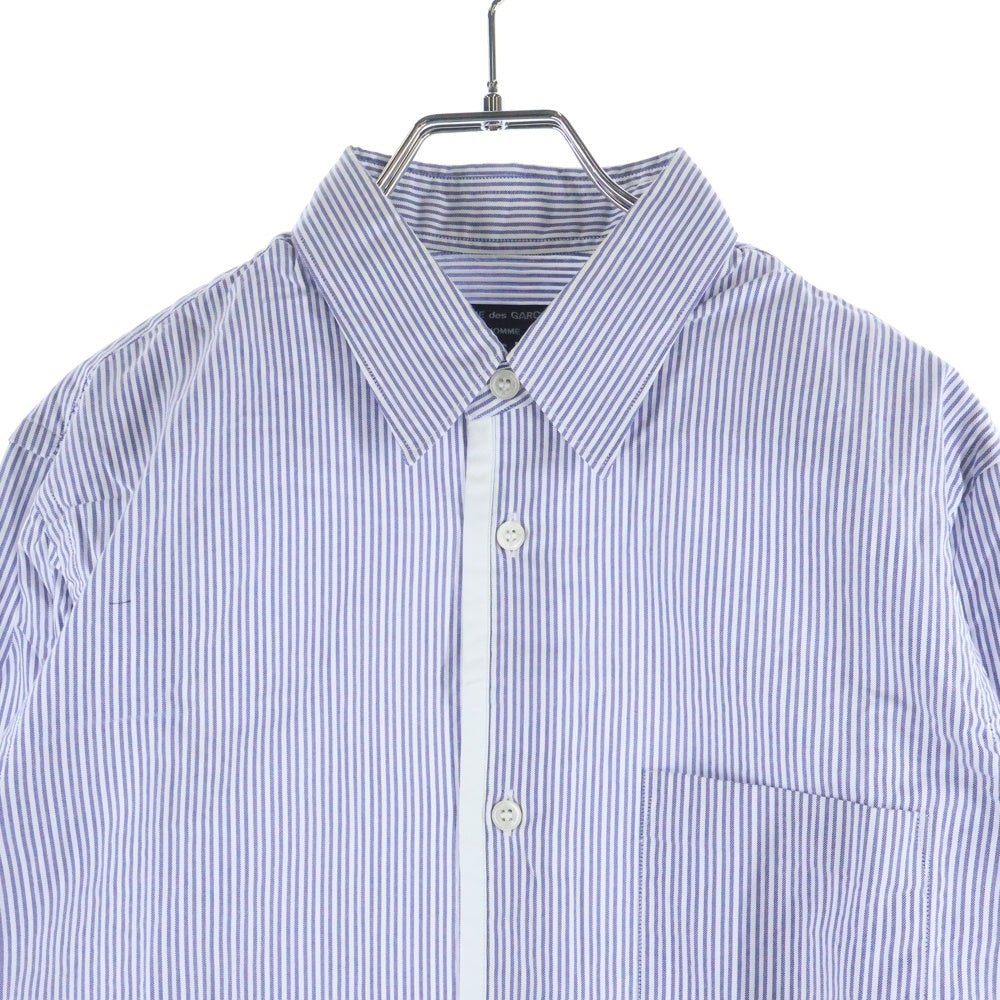 COMME des GARCONS HOMME(コムデギャルソンオム) 18AW AD2018 ストライプ ロングスリーブ コットンシャツ ブルー/ホワイト HB-B030