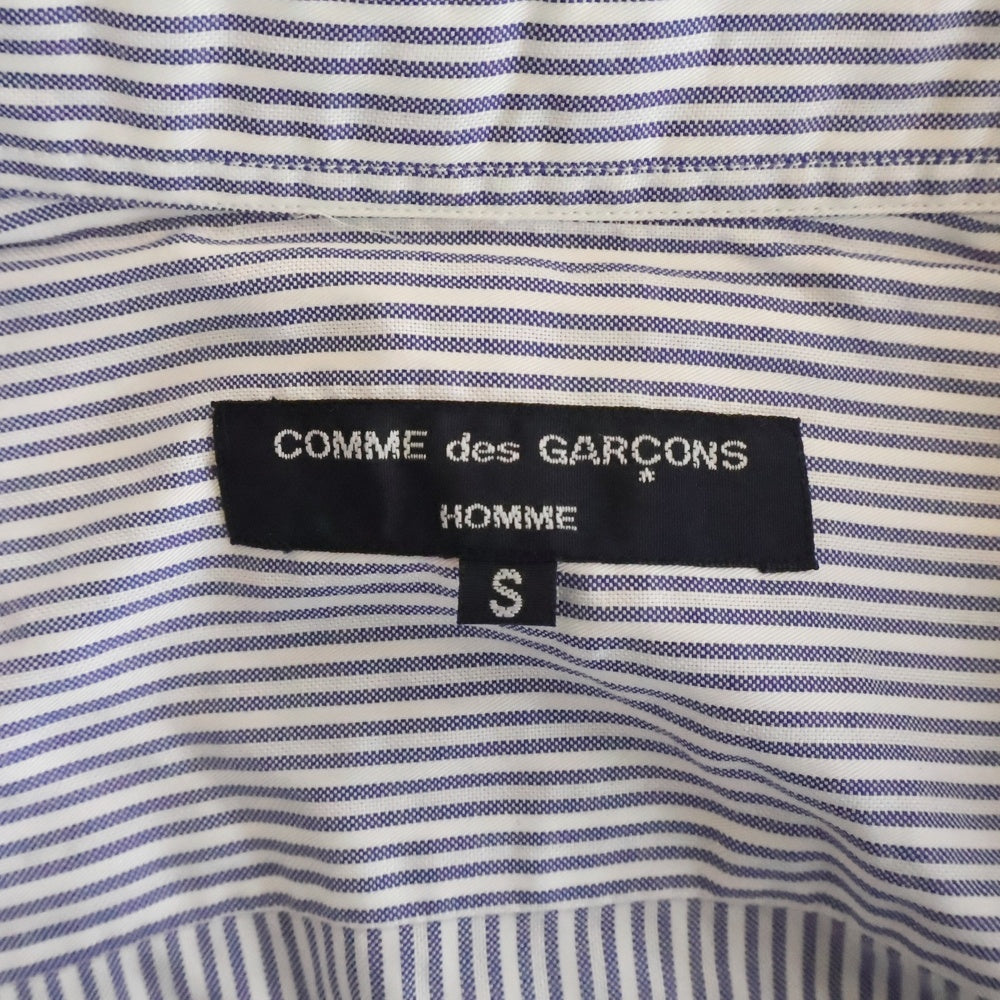COMME des GARCONS HOMME(コムデギャルソンオム) 18AW AD2018 ストライプ ロングスリーブ コットンシャツ ブルー/ホワイト HB-B030