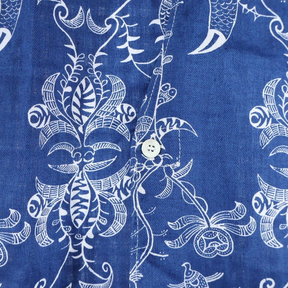 JUNYA WATANABE COMME des GARCONS(ジュンヤワタナベ コムデギャルソン) 22SS AD2021 総柄 ショートスリーブ アロハシャツ ブルー WI-B017