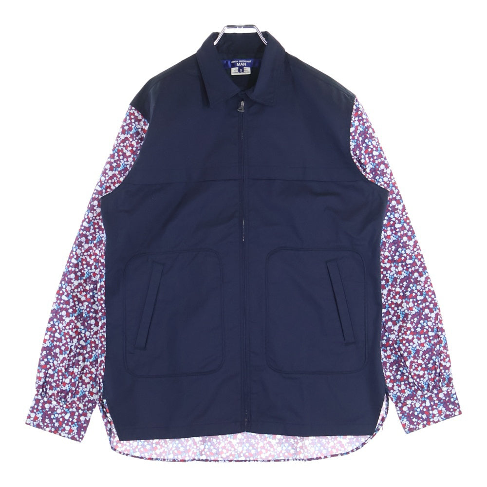 COMME des GARCONS JUNYA WATANABE MAN(コムデギャルソンジュンヤワタナベマン) 24AW AD2024 フローラル ジップアップジャケット スウィングトップ ネイビー WN-B004