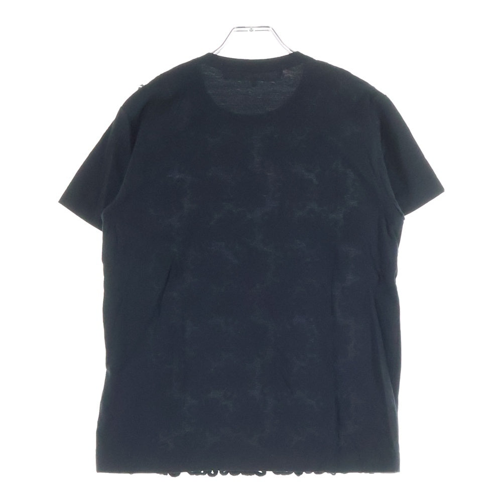 TAO COMME des GARCONS(タオコムデギャルソン) 24AW AD2024 花刺繍 クルーネック半袖Tシャツ カットソー レディース ブラック TN-T005