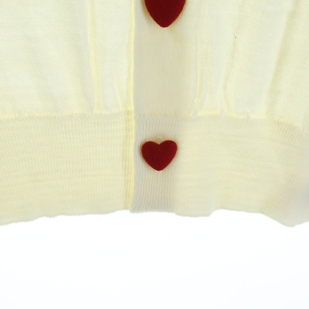 COMME DES GARCONS GIRL(コムデギャルソンガール) 23AW AD2023 ハートモチーフ ウールニットカーディガン レディース アイボリー NL-N006