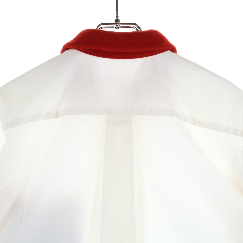 TAO COMME des GARCONS(タオコムデギャルソン) 23AW AD2023 ウール切り替え ロングスリーブ コットンシャツ レディース ホワイト/レッド TL-B010