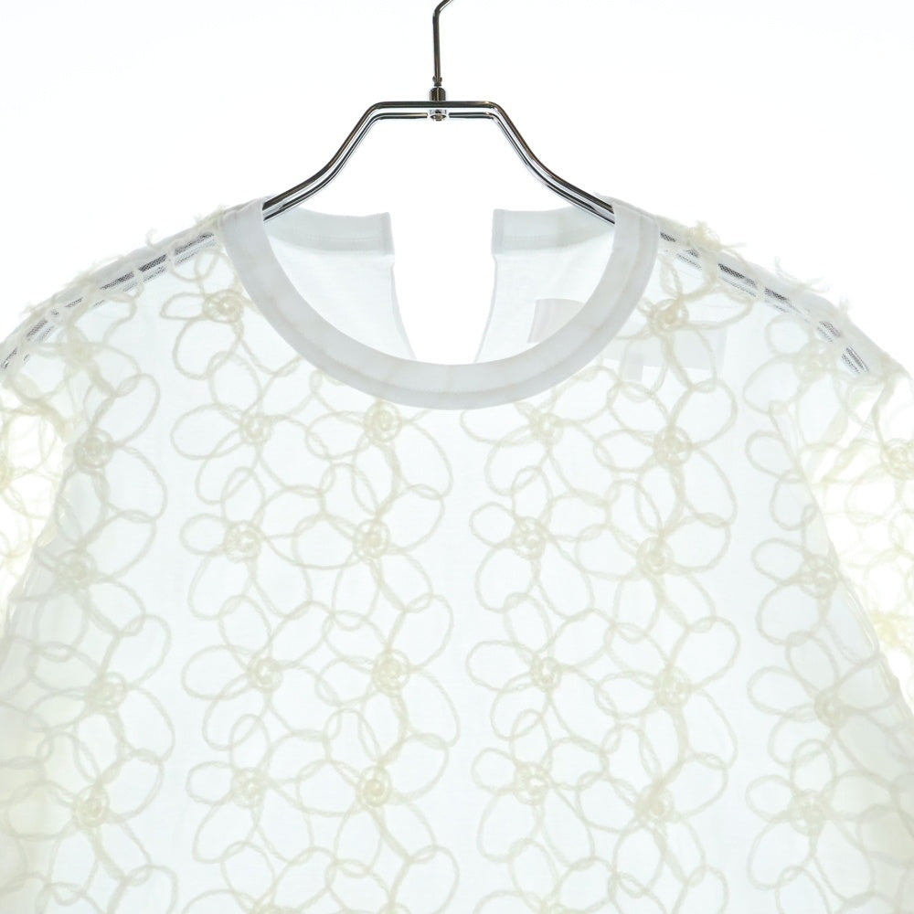 TAO COMME des GARCONS(タオコムデギャルソン) 24AW AD2024 ドッキング クルーネック半袖Tシャツ カットソー レディース ホワイト TN-T006