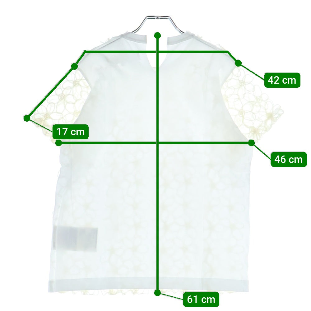 TAO COMME des GARCONS(タオコムデギャルソン) 24AW AD2024 ドッキング クルーネック半袖Tシャツ カットソー レディース ホワイト TN-T006