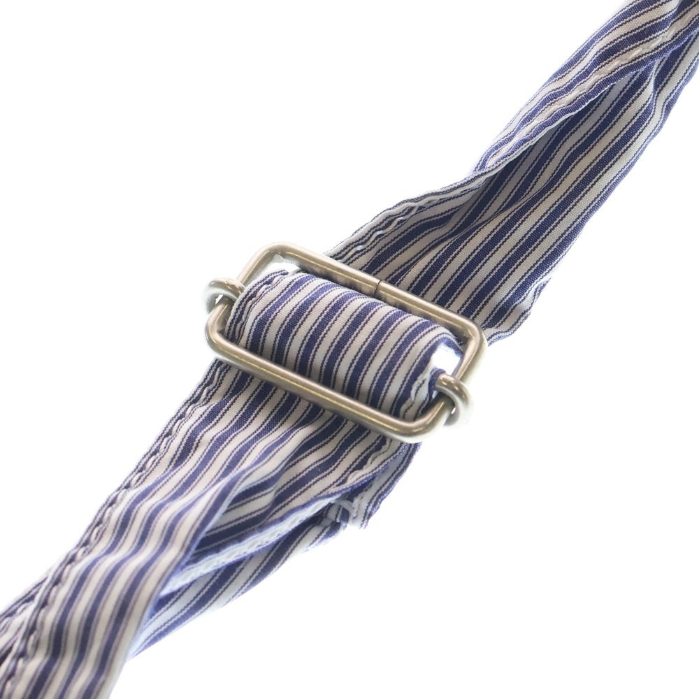 COMME des GARCONS HOMME(コムデギャルソンオム) 24SS ロゴ刺繍 ストライプ 2WAY トートバッグ ショルダーバッグ ブルー/ホワイト HM-K 204 レディース