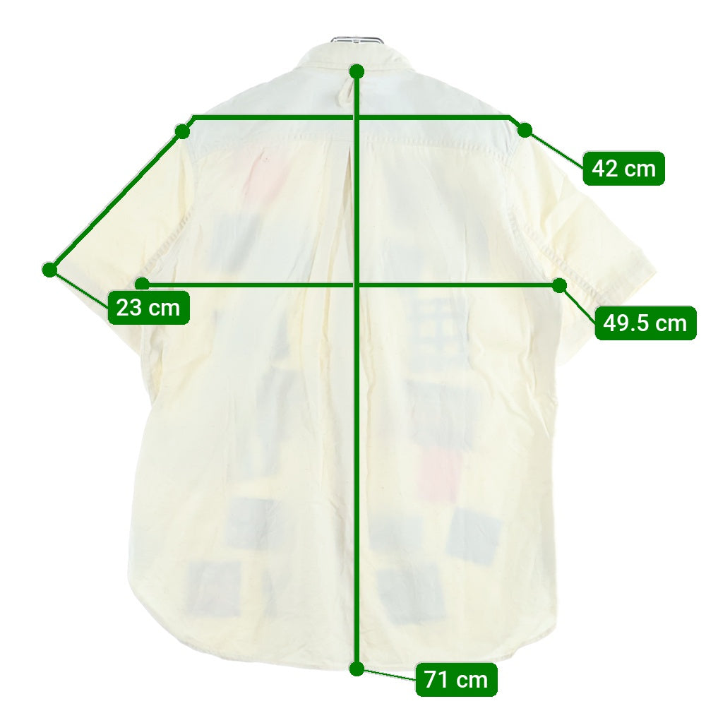 COMME des GARCONS JUNYA WATANABE MAN(コムデギャルソンジュンヤワタナベマン) 20SS AD2019 パッチワーク刺繍加工 半袖コットンシャツ ホワイト WE-B012
