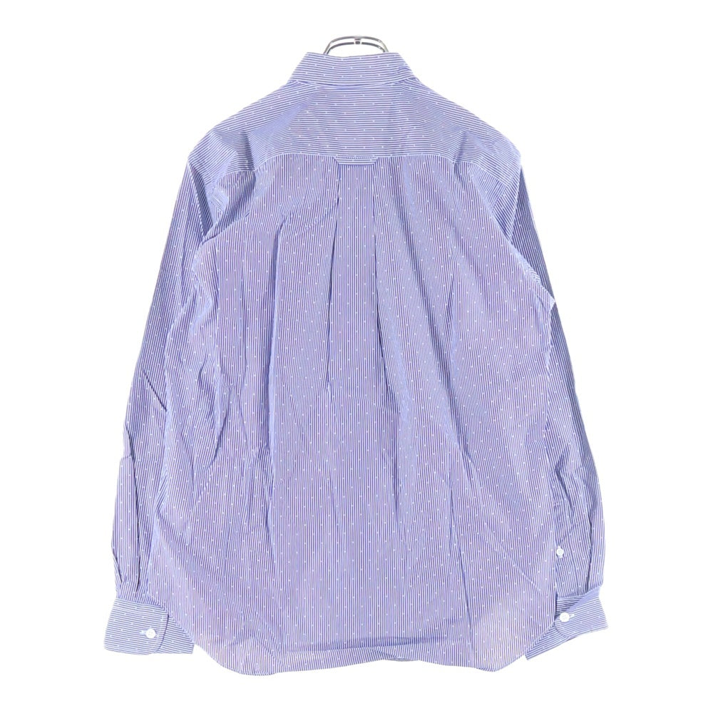 COMME des GARCONS HOMME(コムデギャルソンオム) 19SS AD2018 ストライプ切り替え ポルカドット 長袖シャツ ブルー HC-B011