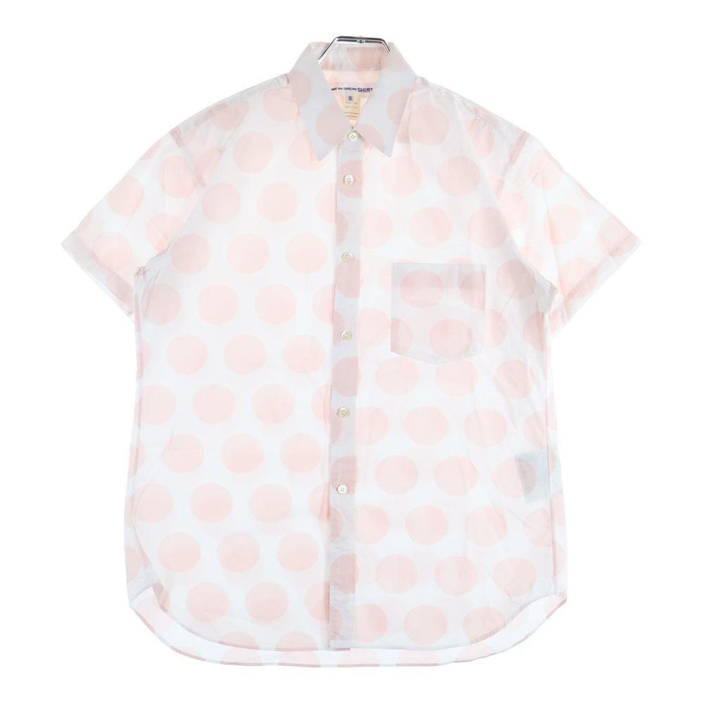 COMME des GARCONS SHIRT(コムデギャルソンシャツ) 18SS 水玉 ショートスリーブ コットンシャツ レディース ピンク/ホワイト S26070