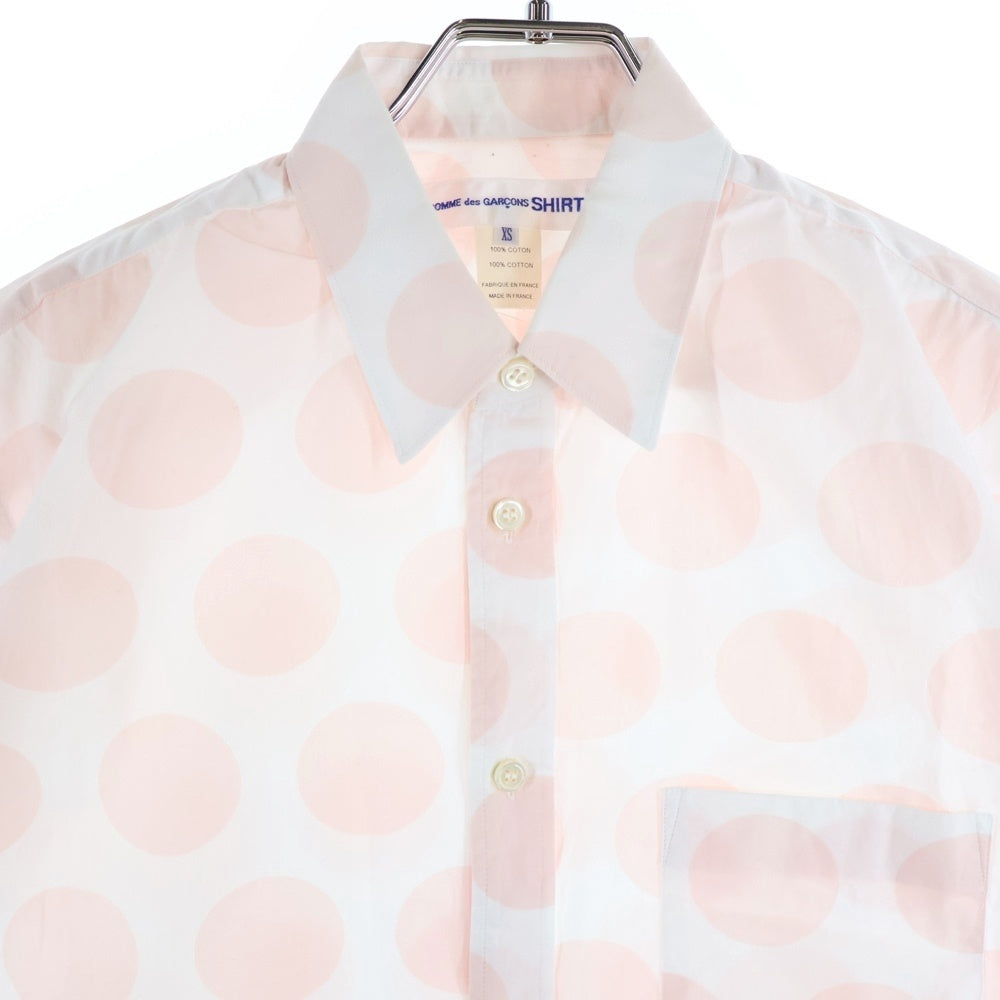 COMME des GARCONS SHIRT(コムデギャルソンシャツ) 18SS 水玉 ショートスリーブ コットンシャツ レディース ピンク/ホワイト S26070