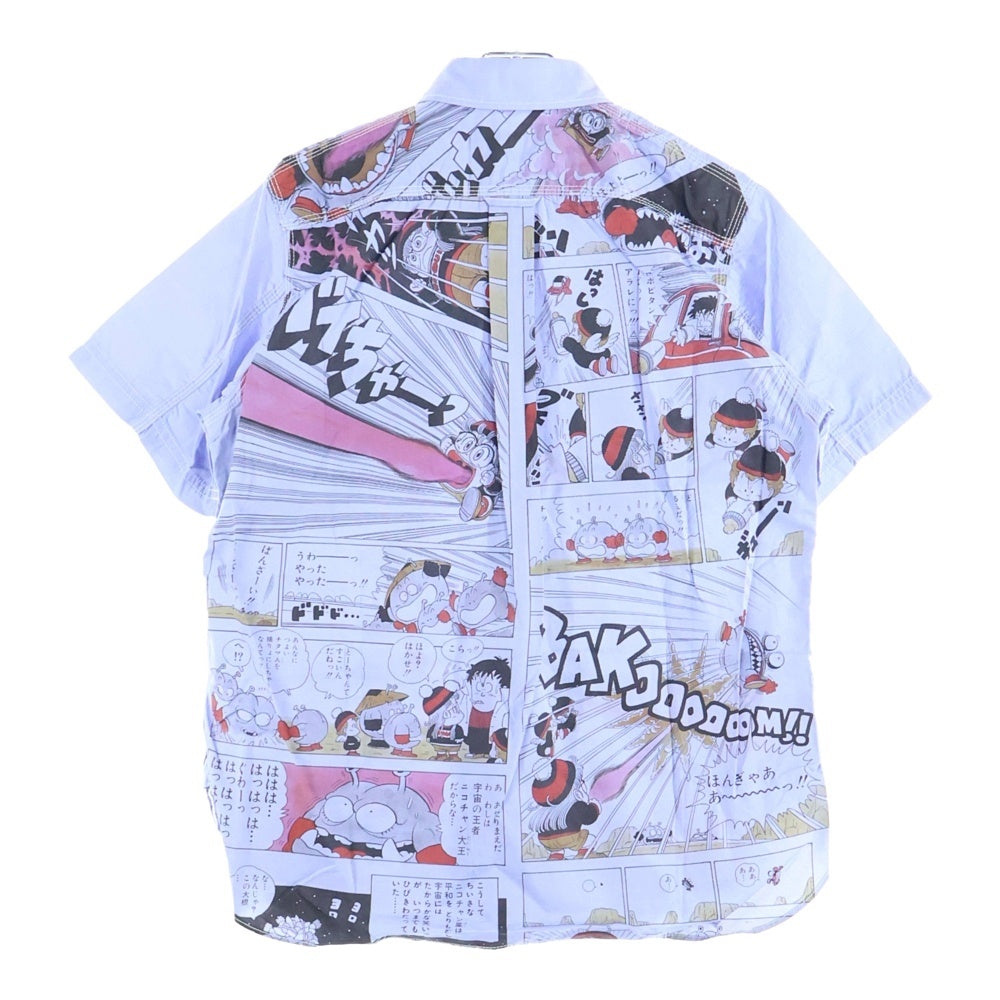 COMME des GARCONS JUNYA WATANABE MAN(コムデギャルソンジュンヤワタナベマン) 21SS AD2020 ×Dr.スランプ アラレちゃん コミックプリント 半袖シャツ ブルー WG-B028
