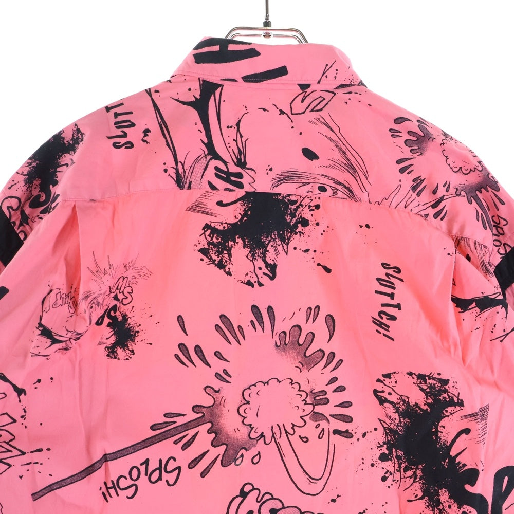 COMME des GARCONS SHIRT(コムデギャルソンシャツ) 総柄 ショートスリーブ コットンシャツ ピンク FI-B050