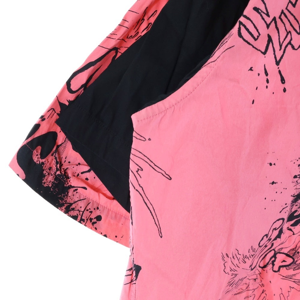 COMME des GARCONS SHIRT(コムデギャルソンシャツ) 総柄 ショートスリーブ コットンシャツ ピンク FI-B050