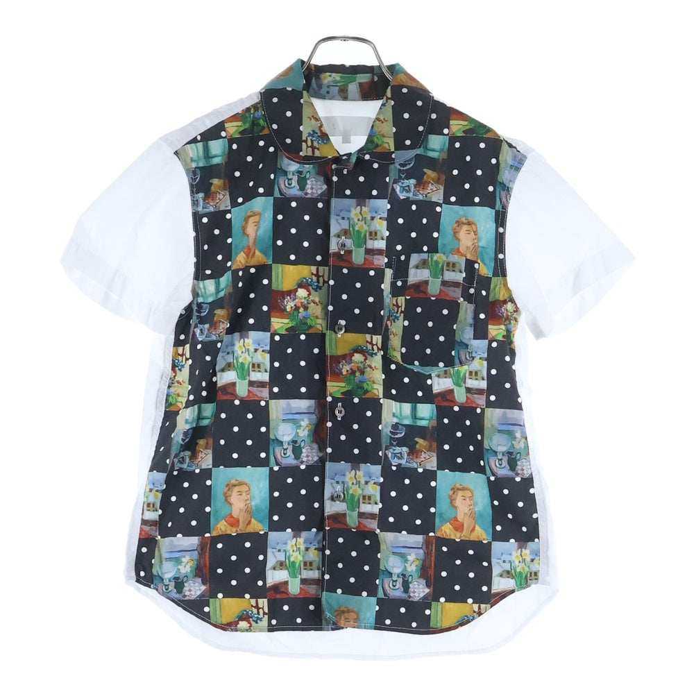 TAO COMME des GARCONS(タオコムデギャルソン) 25SS AD2024 ポルカドット アートデザイン コットン半袖シャツ マルチカラー TO-B018