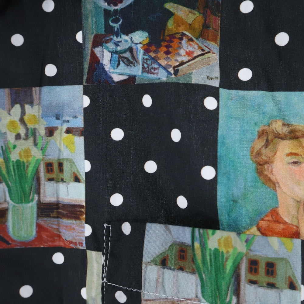 TAO COMME des GARCONS(タオコムデギャルソン) 25SS AD2024 ポルカドット アートデザイン コットン半袖シャツ マルチカラー TO-B018