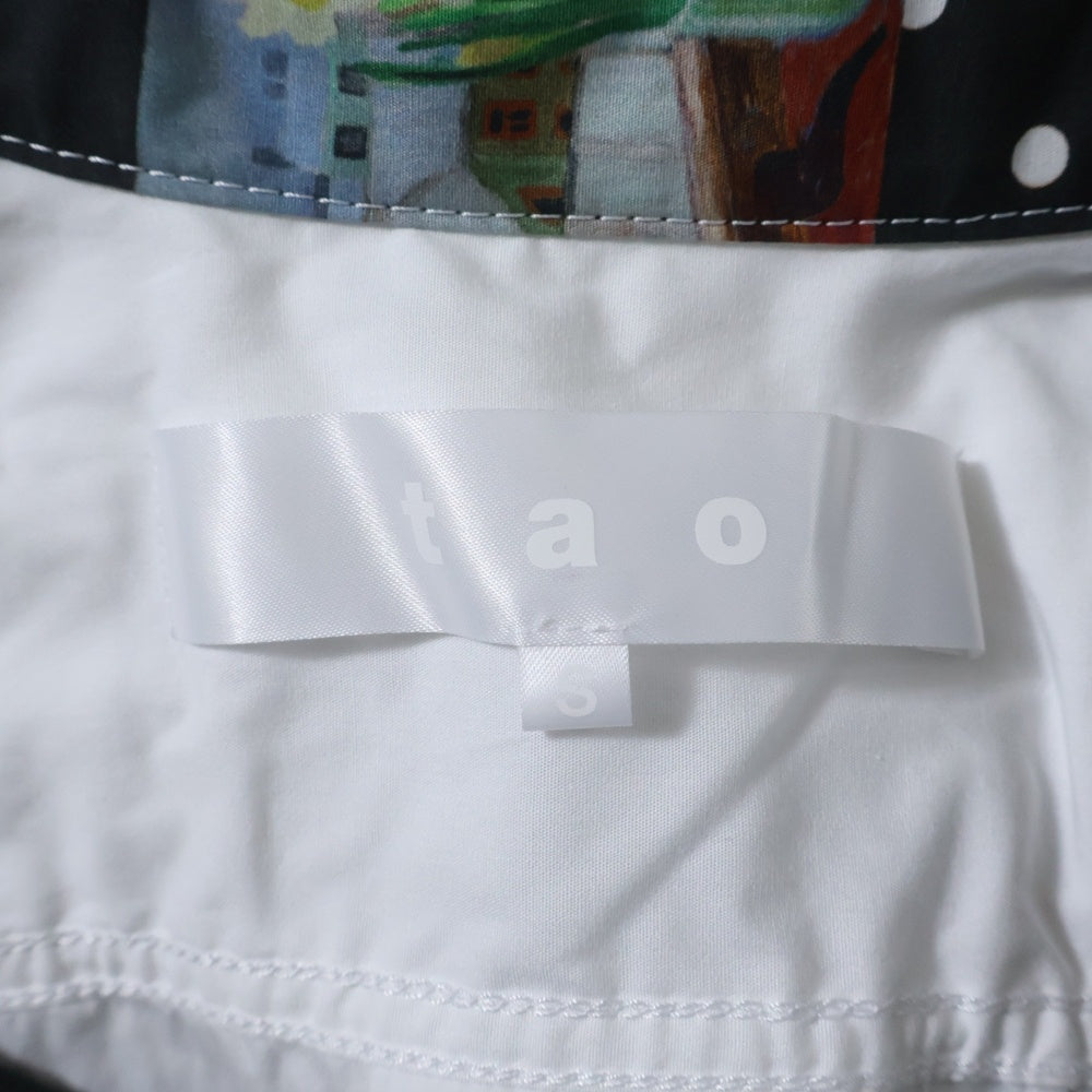 TAO COMME des GARCONS(タオコムデギャルソン) 25SS AD2024 ポルカドット アートデザイン コットン半袖シャツ マルチカラー TO-B018