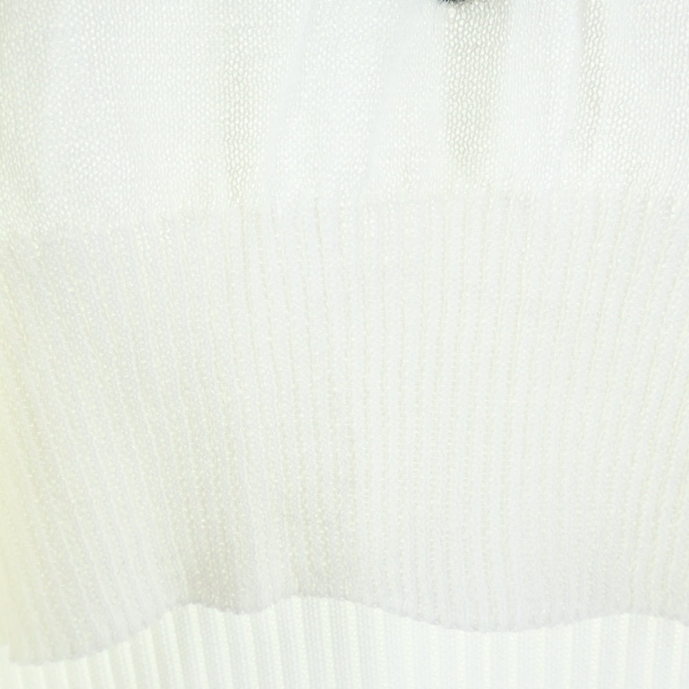 TAO COMME des GARCONS(タオコムデギャルソン) 25SS AD2024 フロントデザイン ウール混 クルーネック半袖ニットTシャツ カットソー ホワイト TO-N012