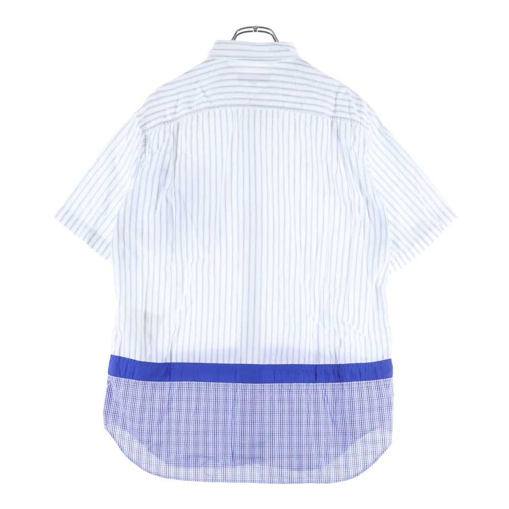 COMME des GARCONS HOMME(コムデギャルソンオム) 21SS AD2020 チェックドッキング ショートスリーブ ストライプシャツ ブルー/ホワイト HG-B032