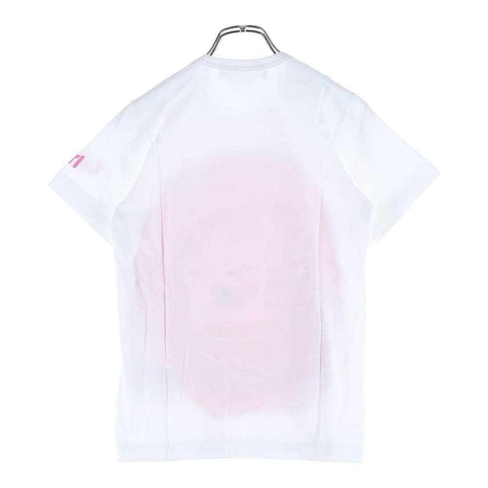 COMME DES GARCONS GIRL(コムデギャルソンガール) 25AW AD2025 吉野マオ 大きな花 クルーネック半袖Tシャツ カットソー レディース ホワイト/ピンク NP-T015