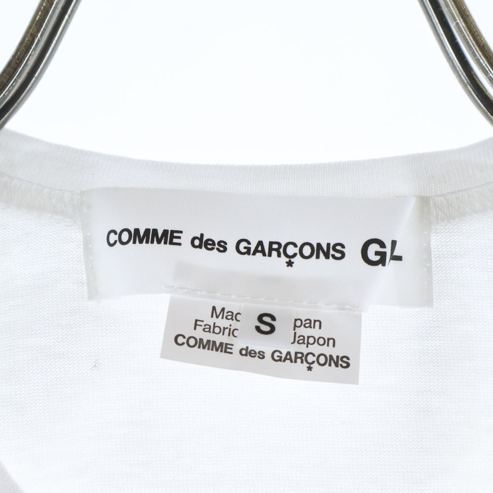 COMME DES GARCONS GIRL(コムデギャルソンガール) 25AW AD2025 吉野マオ 大きな花 クルーネック半袖Tシャツ カットソー レディース ホワイト/ピンク NP-T015