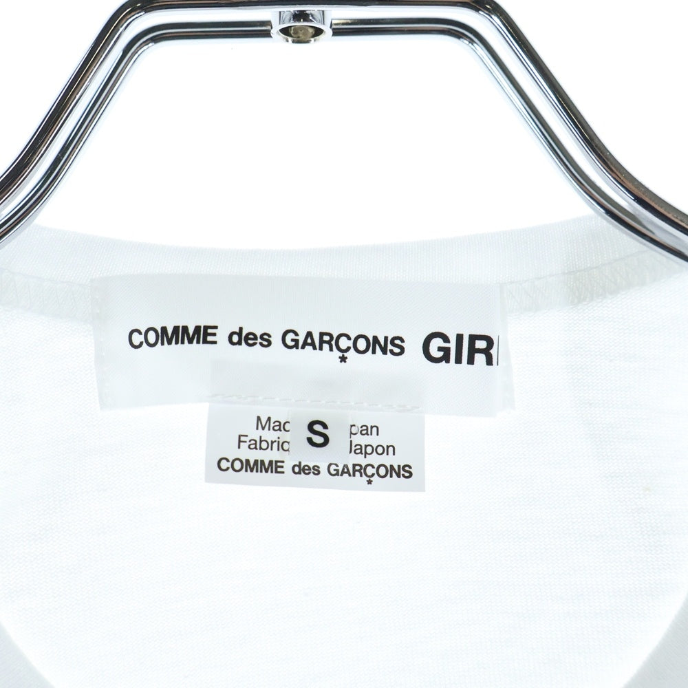 COMME DES GARCONS GIRL(コムデギャルソンガール) 25AW AD2025 吉野マオ 花畑 クルーネック半袖Tシャツ カットソー レディース ホワイト/ピンク NP-T014