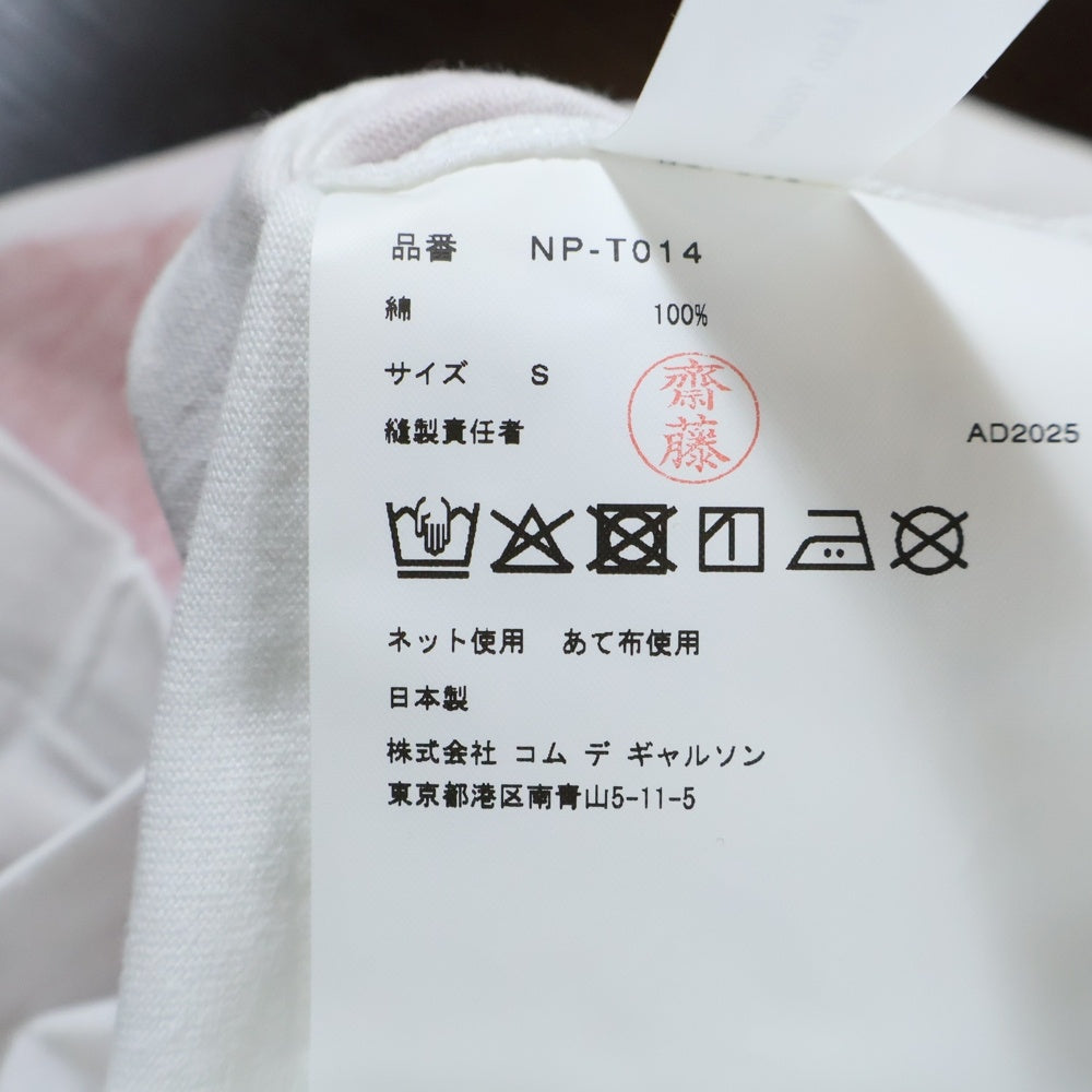 COMME DES GARCONS GIRL(コムデギャルソンガール) 25AW AD2025 吉野マオ 花畑 クルーネック半袖Tシャツ カットソー レディース ホワイト/ピンク NP-T014