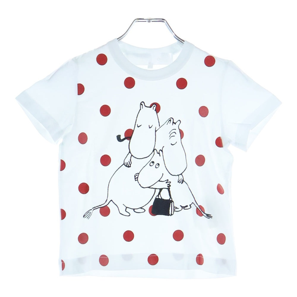 TAO COMME des GARCONS(タオコムデギャルソン) 25SS AD2024 ×TOVE JANSSON トーベヤンソン ドット柄 クルーネック半袖Tシャツ カットソー キッズ ホワイト/レッド TO-T012