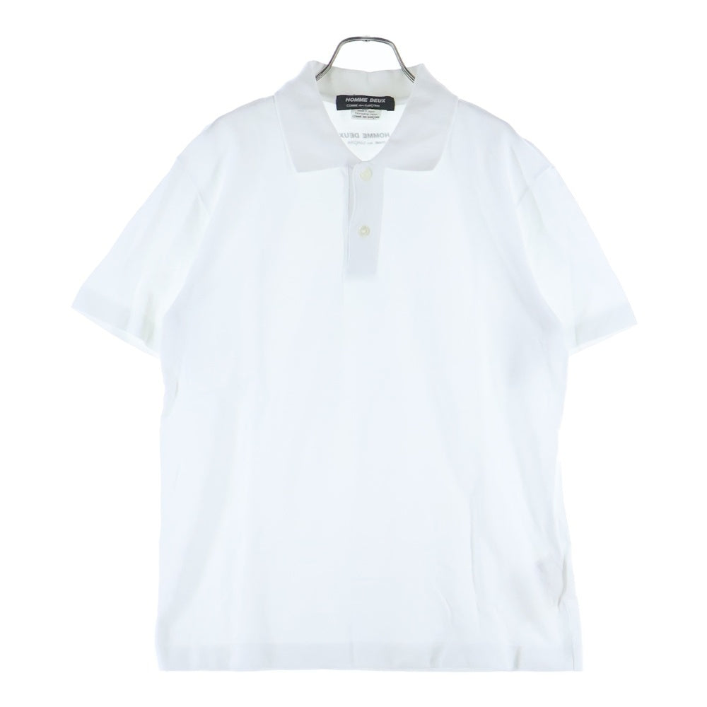 COMME des GARCONS HOMME DEUX(コムデギャルソン オムドゥ) 25SS AD2024 バックロゴ コットン 半袖ポロシャツ ホワイト DO-T006
