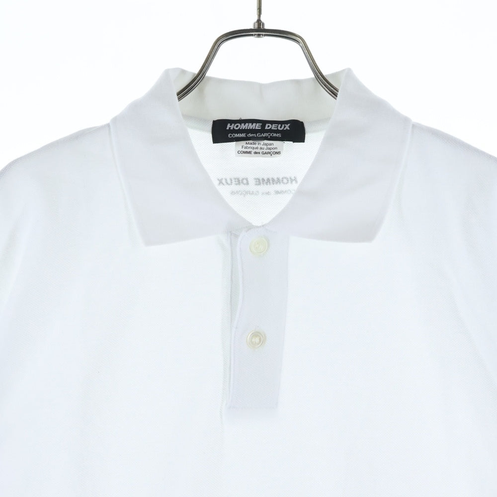 COMME des GARCONS HOMME DEUX(コムデギャルソン オムドゥ) 25SS AD2024 バックロゴ コットン 半袖ポロシャツ ホワイト DO-T006