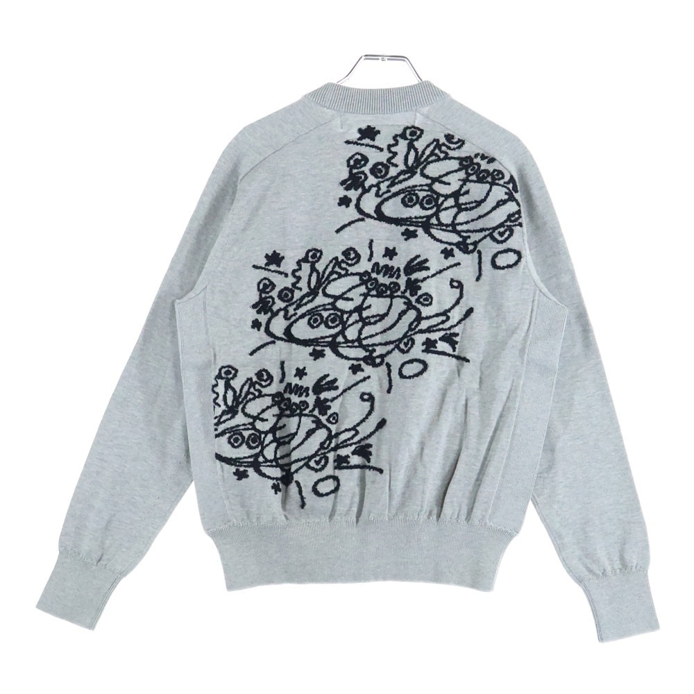 TAO COMME des GARCONS(タオコムデギャルソン) 25SS AD2024 バック刺繍 クルーネックニットセーター グレー TO-N013