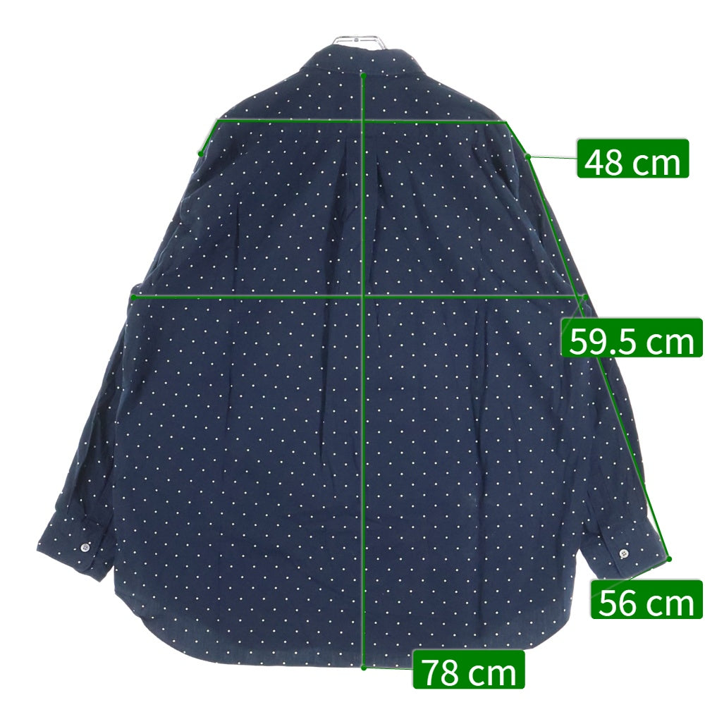 COMME des GARCONS HOMME(コムデギャルソンオム) 90S 銀タグ ドット 長袖 シャツ ネイビー